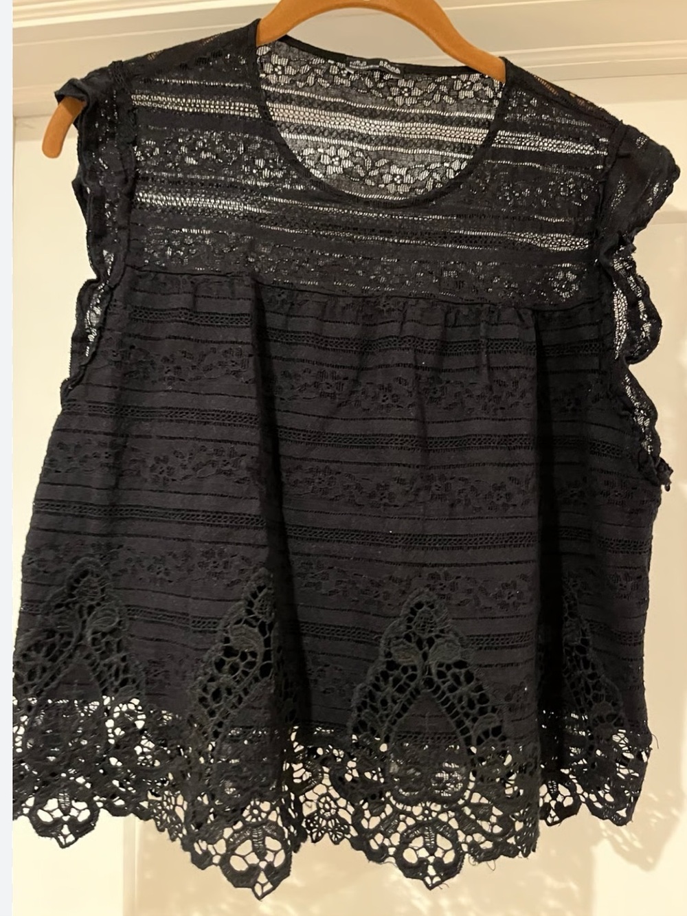 Zara ruffle sleeve sheer top - Size M